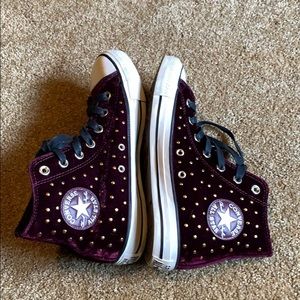 Free People Velvet Studded Converse